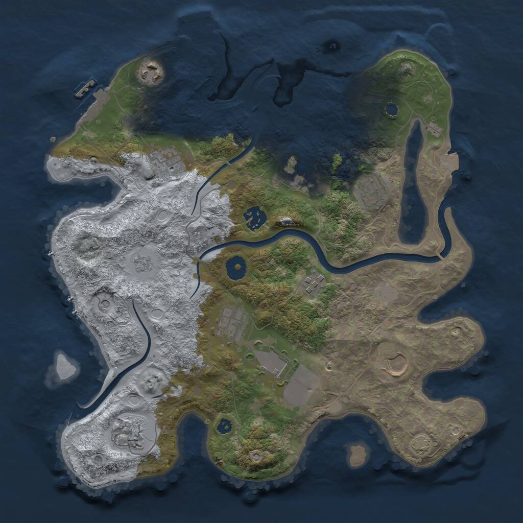 Rust Map: Procedural Map, Size: 3500, Seed: 1525977698, 16 Monuments