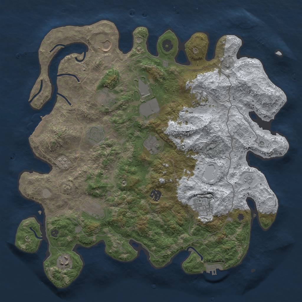 Rust Map: Procedural Map, Size: 4000, Seed: 1500960500, 20 Monuments