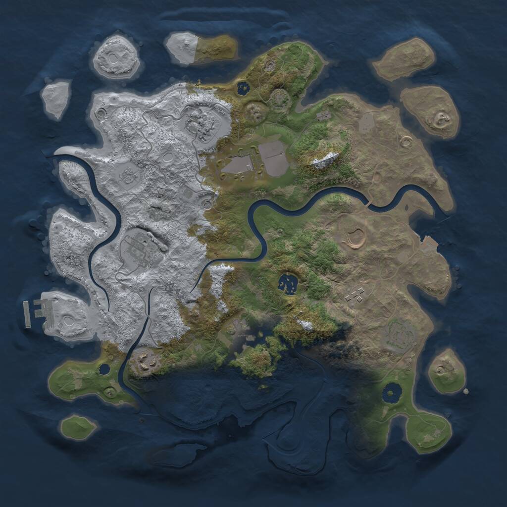 Rust Map: Procedural Map, Size: 3750, Seed: 8746, 14 Monuments