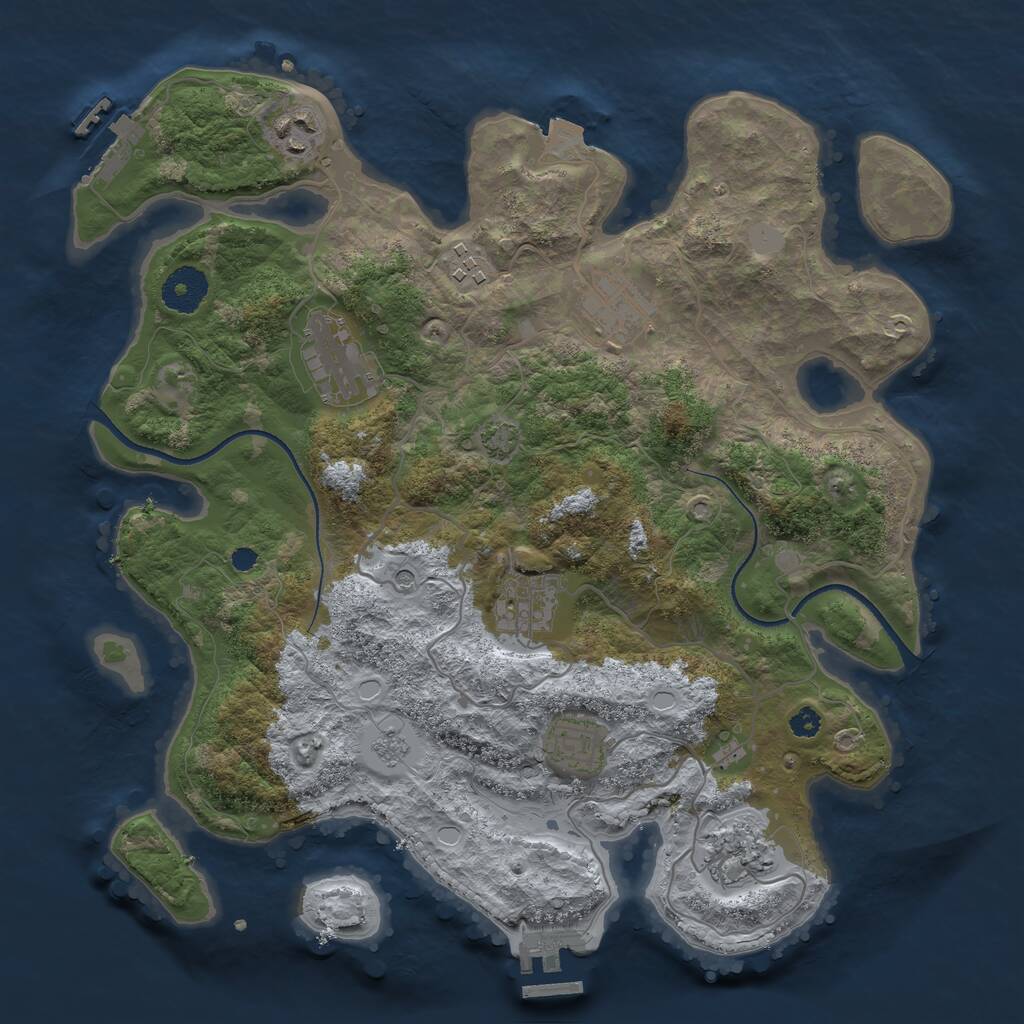 Rust Map: Procedural Map, Size: 3400, Seed: 1782768580, 13 Monuments