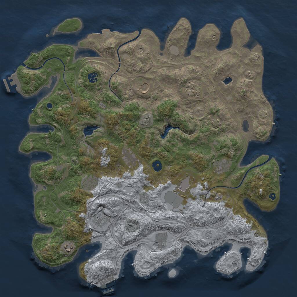 Rust Map: Procedural Map, Size: 4300, Seed: 144, 17 Monuments
