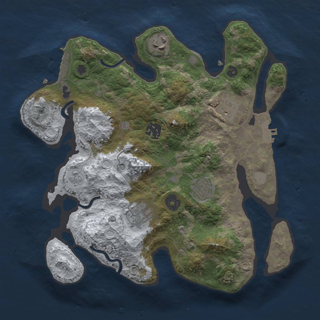 Rust Map: Procedural Map, Size: 3000, Seed: 1150594581, 14 Monuments