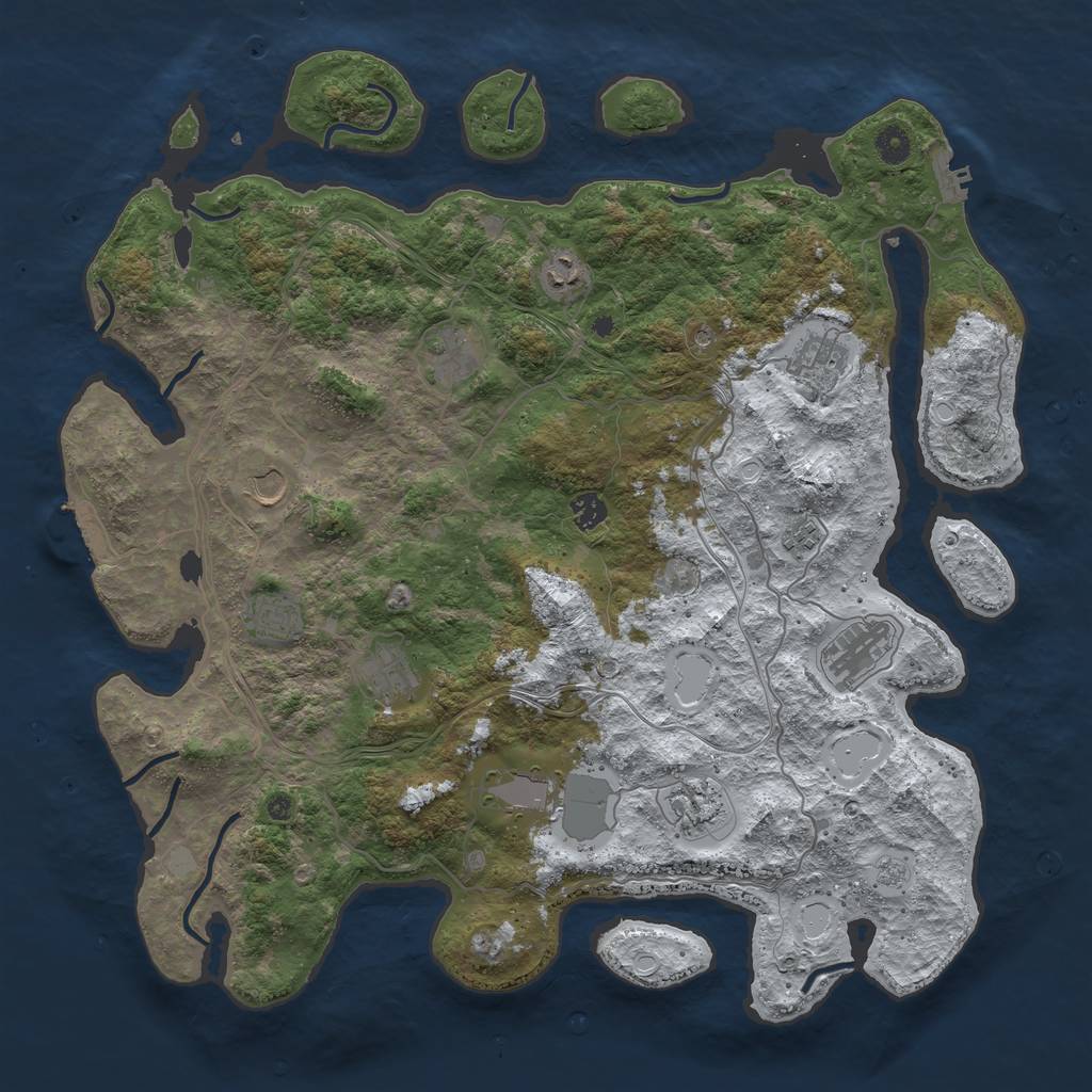 Rust Map: Procedural Map, Size: 4500, Seed: 3927, 20 Monuments