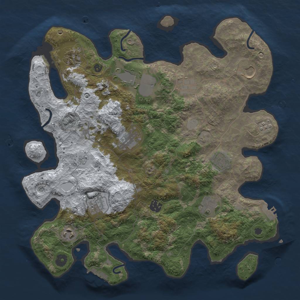 Rust Map: Procedural Map, Size: 3700, Seed: 1537014158, 20 Monuments