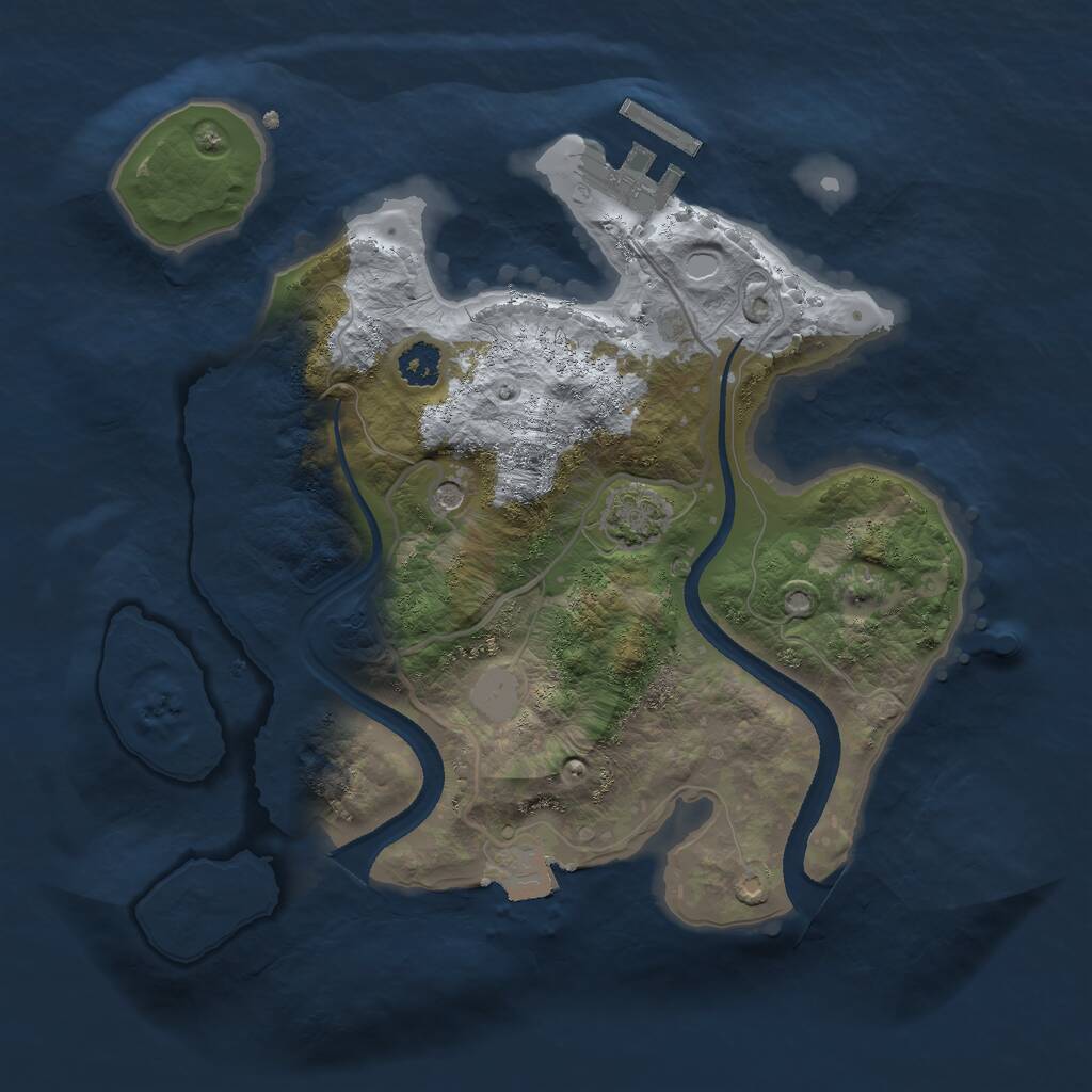 Rust Map: Procedural Map, Size: 2500, Seed: 287512320, 4 Monuments