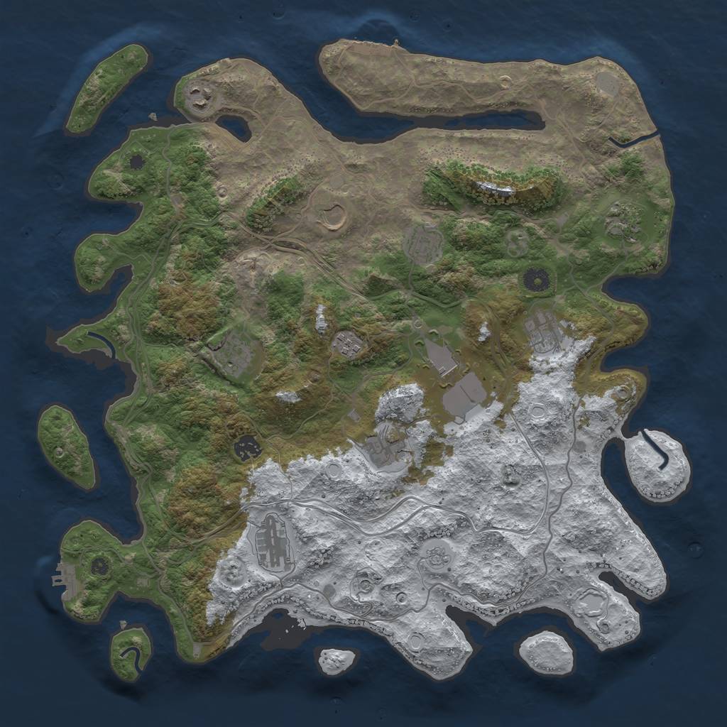 Rust Map: Procedural Map, Size: 4250, Seed: 460955058, 20 Monuments