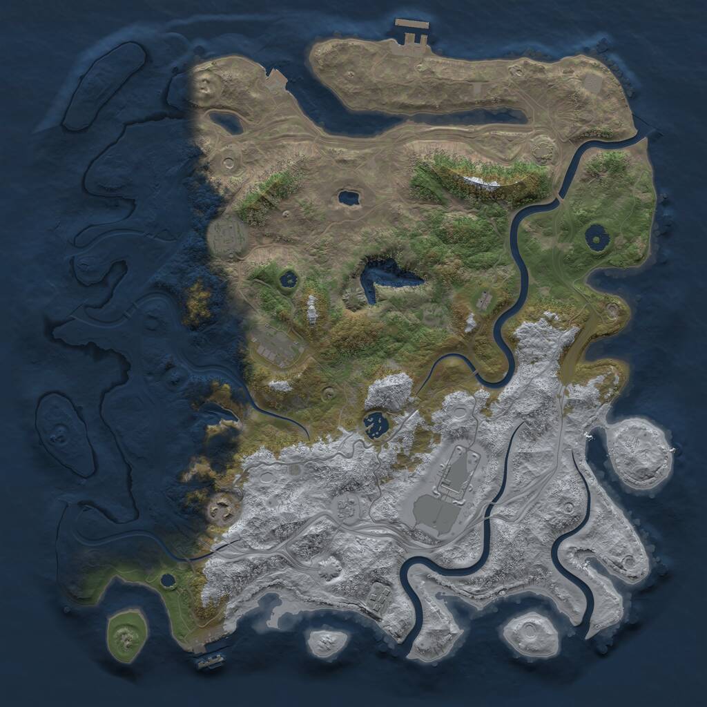 Rust Map: Procedural Map, Size: 4250, Seed: 460955058, 12 Monuments