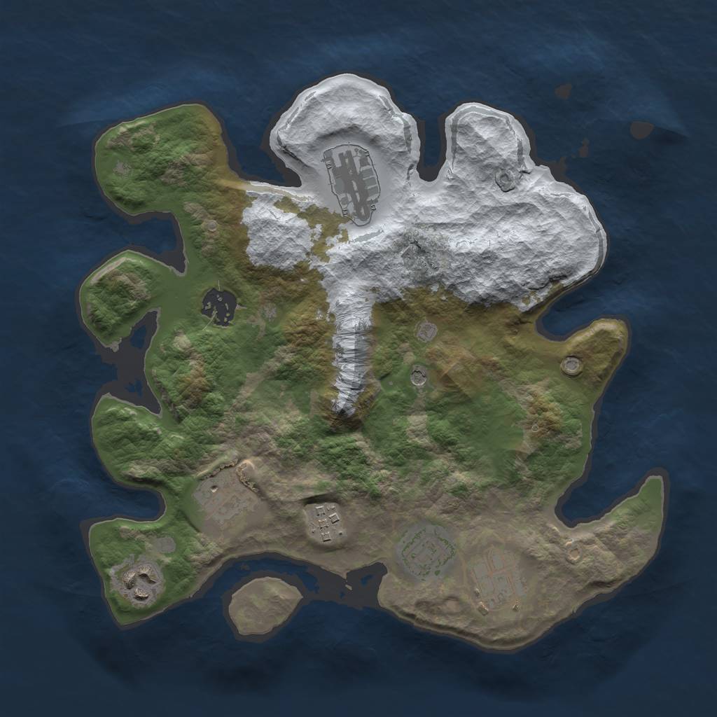 Rust Map: Barren, Size: 3001, Seed: 13825, 10 Monuments