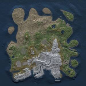 Thumbnail Rust Map: Procedural Map, Size: 3500, Seed: 1709310739, 13 Monuments