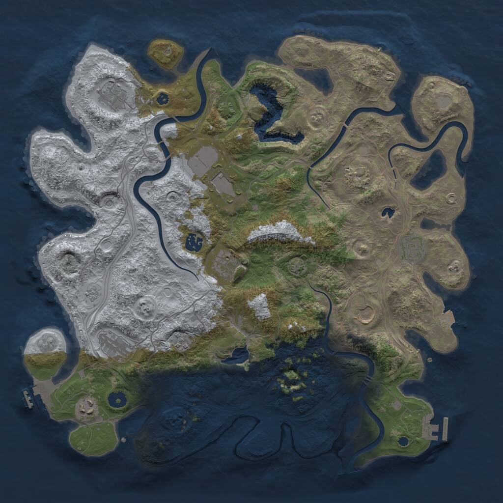 Rust Map: Procedural Map, Size: 4250, Seed: 6822, 16 Monuments