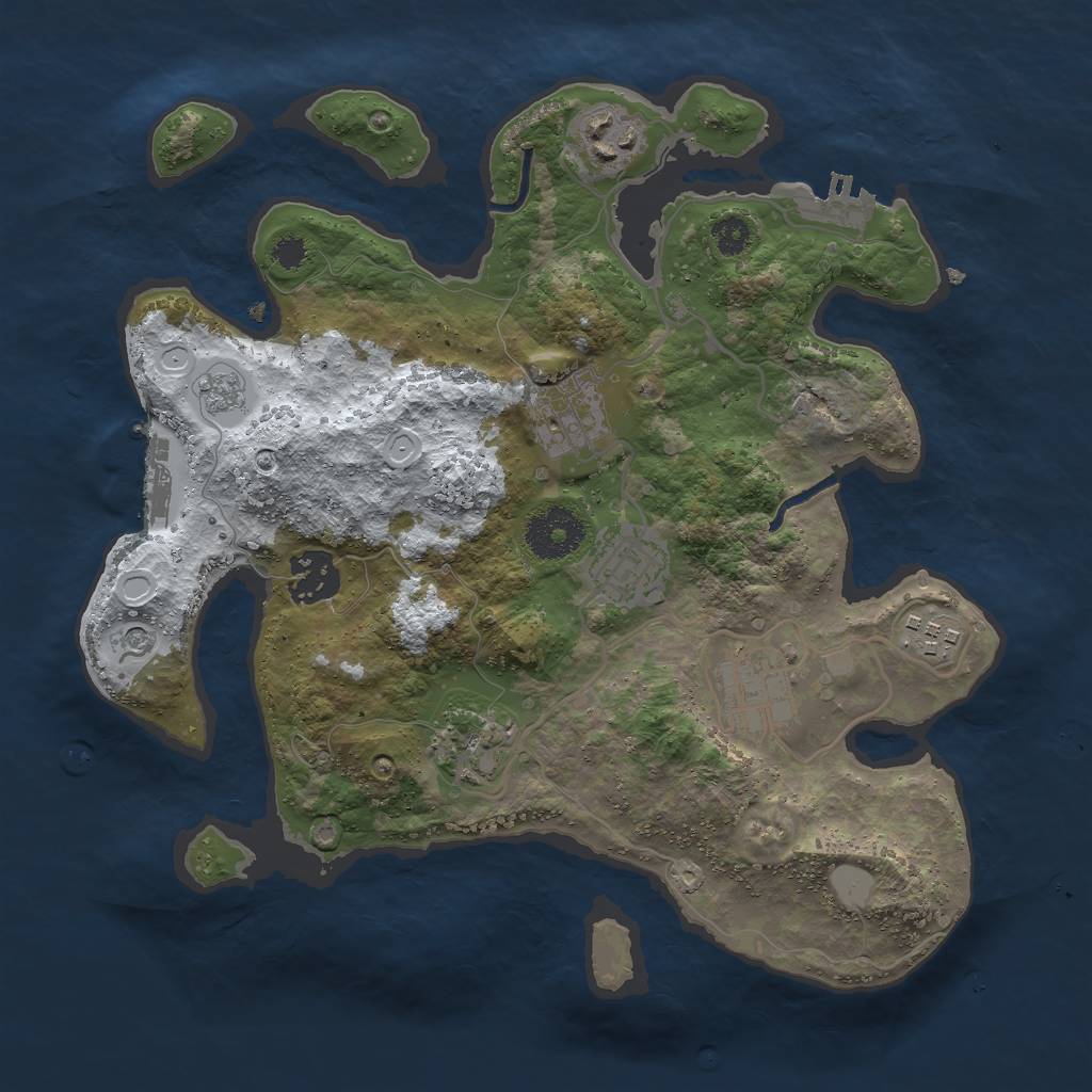 Rust Map: Procedural Map, Size: 3000, Seed: 1457419013, 16 Monuments