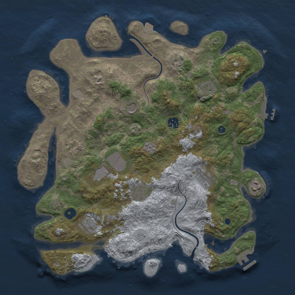 Rust Map: Procedural Map, Size: 3950, Seed: 576201204, 16 Monuments