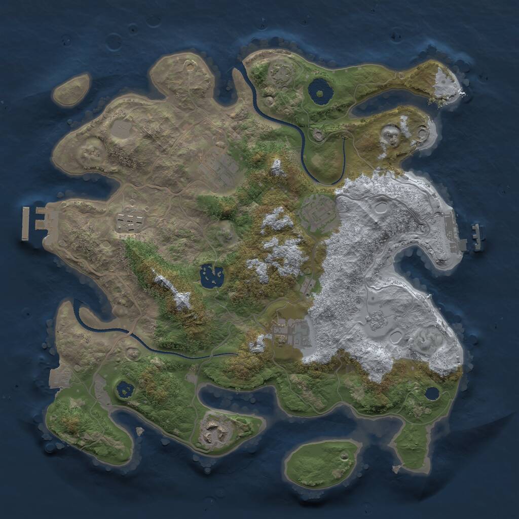 Rust Map: Procedural Map, Size: 3100, Seed: 3008, 11 Monuments