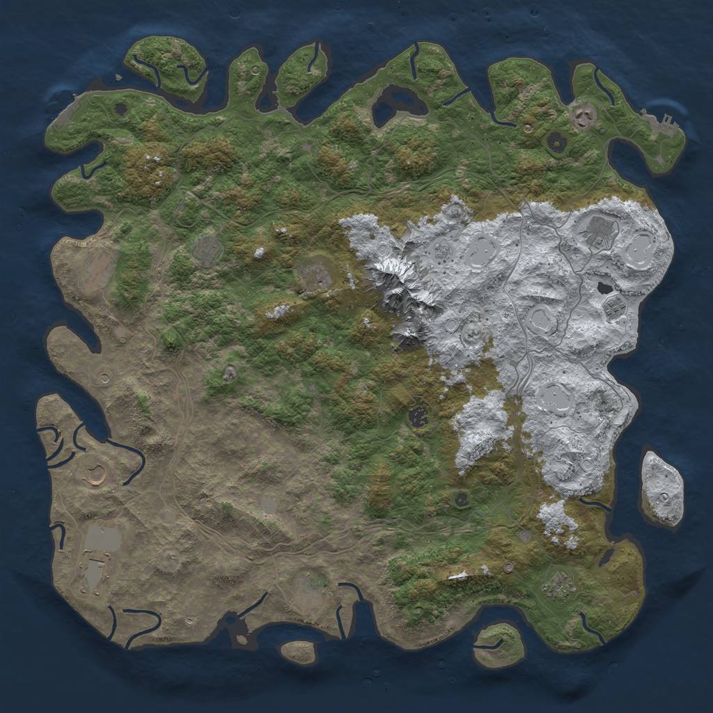 Rust Map: Procedural Map, Size: 5300, Seed: 173451, 20 Monuments