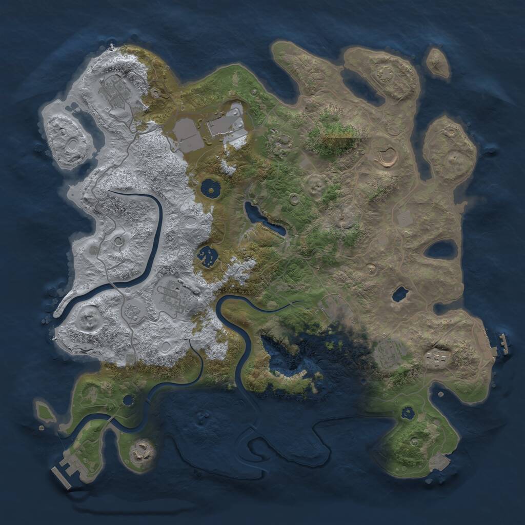 Rust Map: Procedural Map, Size: 4000, Seed: 454130419, 16 Monuments