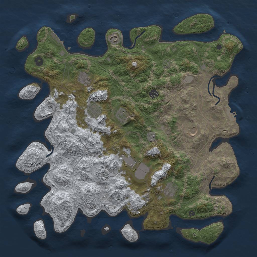Rust Map: Procedural Map, Size: 4250, Seed: 10796, 19 Monuments