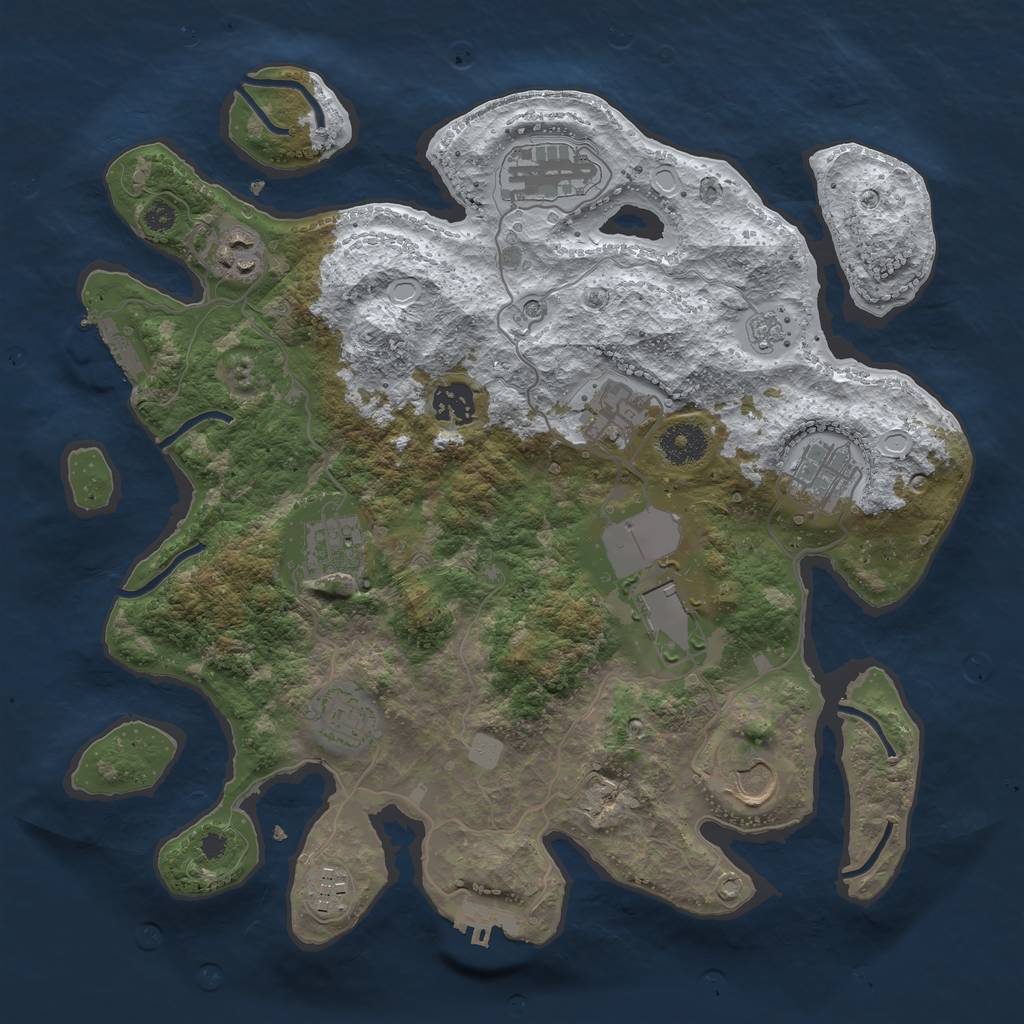 Rust Map: Procedural Map, Size: 3500, Seed: 1981515148, 19 Monuments