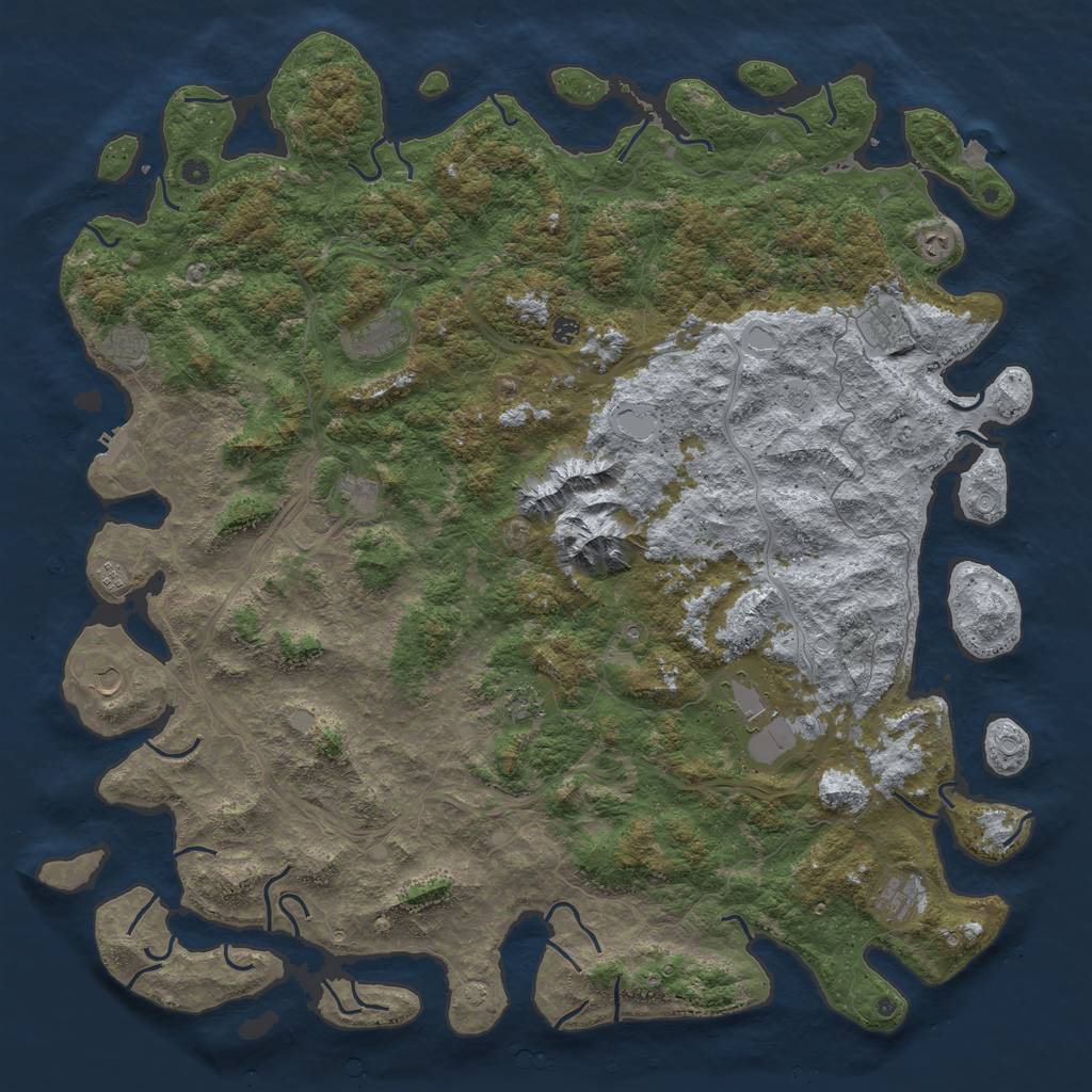 Rust Map: Procedural Map, Size: 6000, Seed: 1337, 18 Monuments