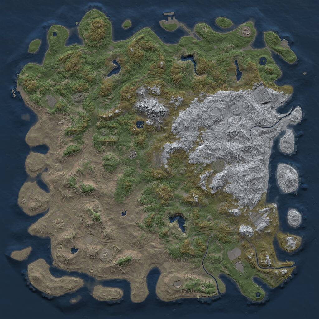 Rust Map: Procedural Map, Size: 6000, Seed: 1337, 17 Monuments