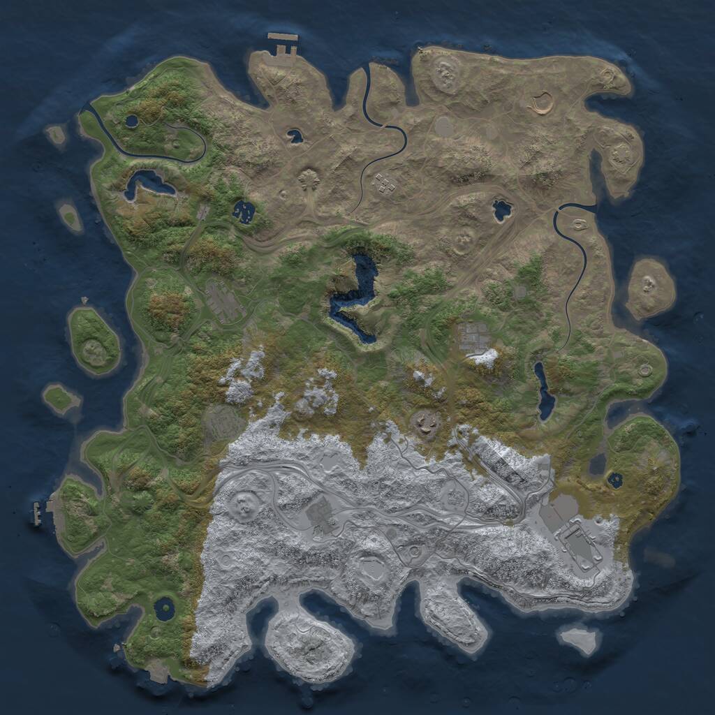 Rust Map: Procedural Map, Size: 4800, Seed: 1456811907, 15 Monuments