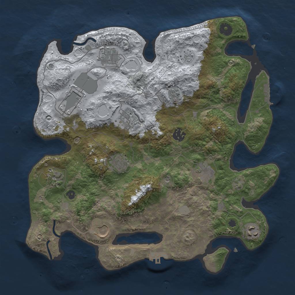 Rust Map: Procedural Map, Size: 3500, Seed: 351320, 19 Monuments