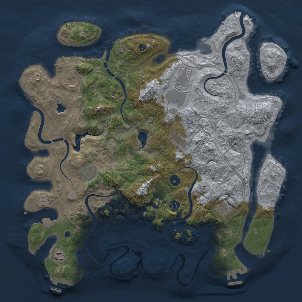 Rust Map: Procedural Map, Size: 4250, Seed: 1604, 14 Monuments