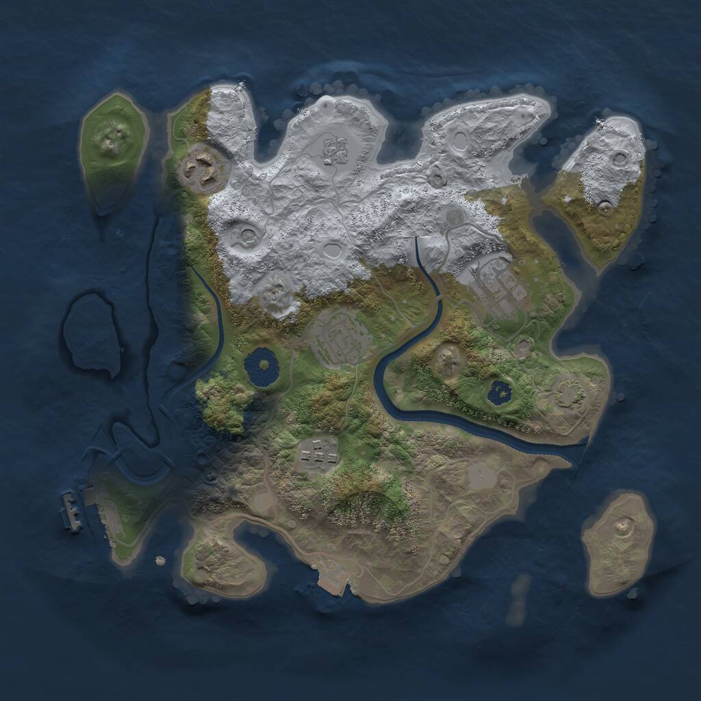 Rust Map: Procedural Map, Size: 2900, Seed: 552525, 9 Monuments