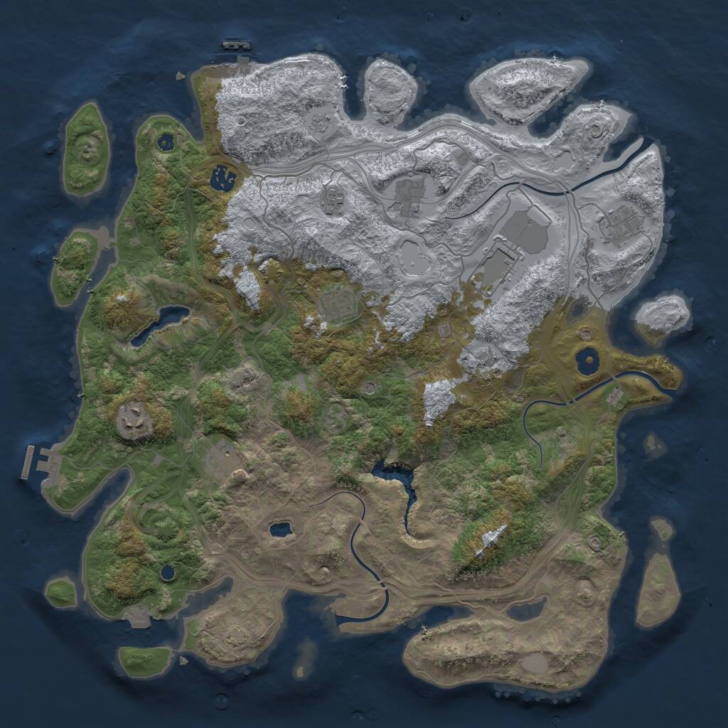 Rust Map: Procedural Map, Size: 4250, Seed: 1430633106, 15 Monuments