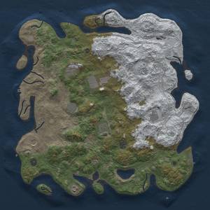 Thumbnail Rust Map: Procedural Map, Size: 4500, Seed: 2144185026, 19 Monuments