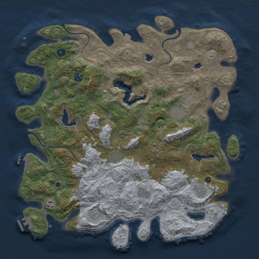 Rust Map: Procedural Map, Size: 4500, Seed: 577188814, 15 Monuments