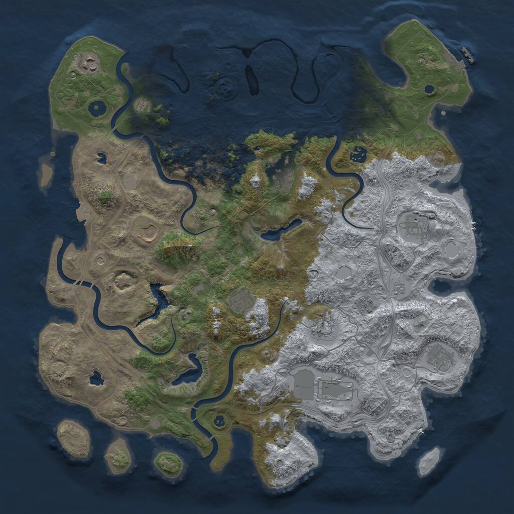 Rust Map: Procedural Map, Size: 4550, Seed: 1777666666, 16 Monuments