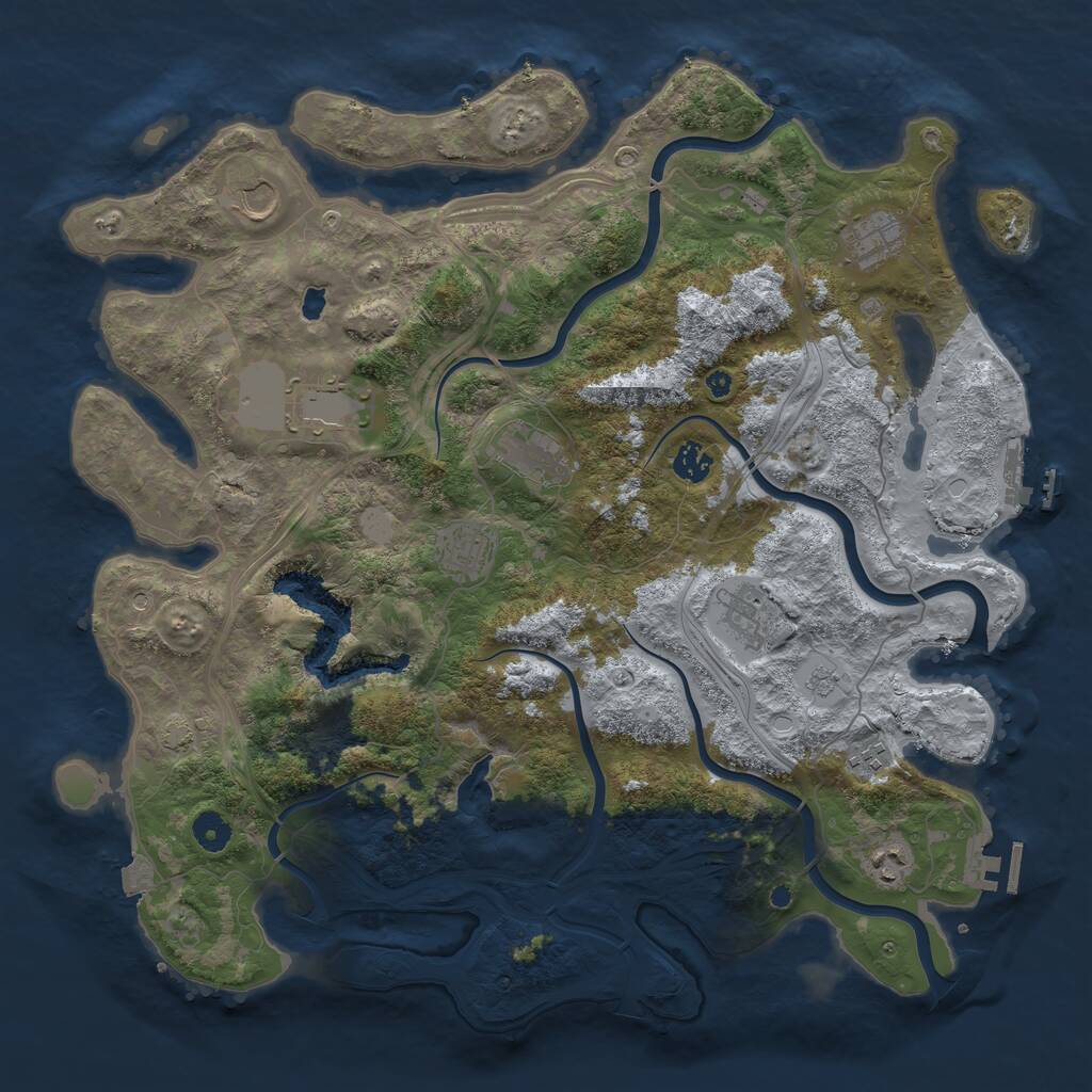 Rust Map: Procedural Map, Size: 4250, Seed: 629981, 15 Monuments