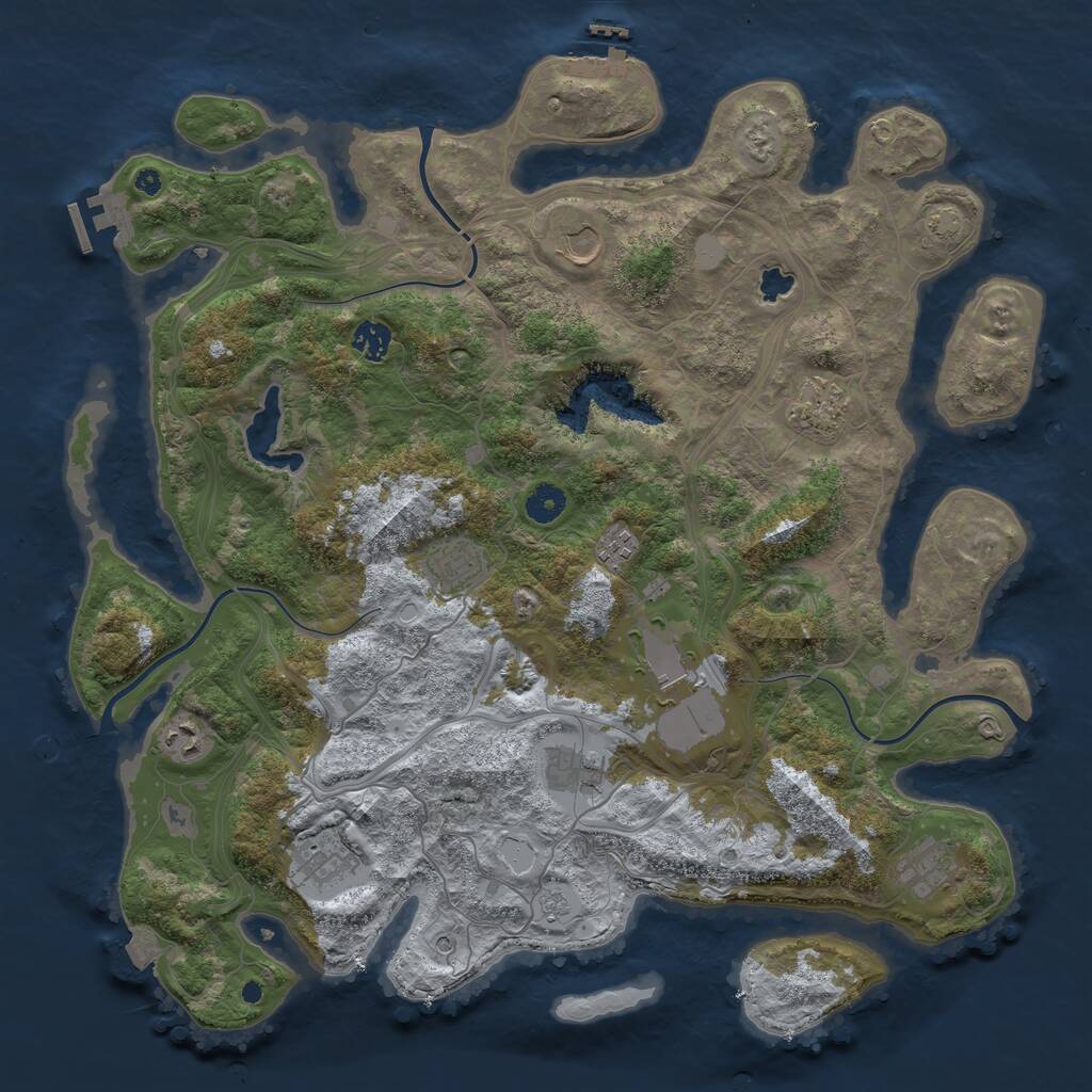 Rust Map: Procedural Map, Size: 4250, Seed: 5149412, 16 Monuments