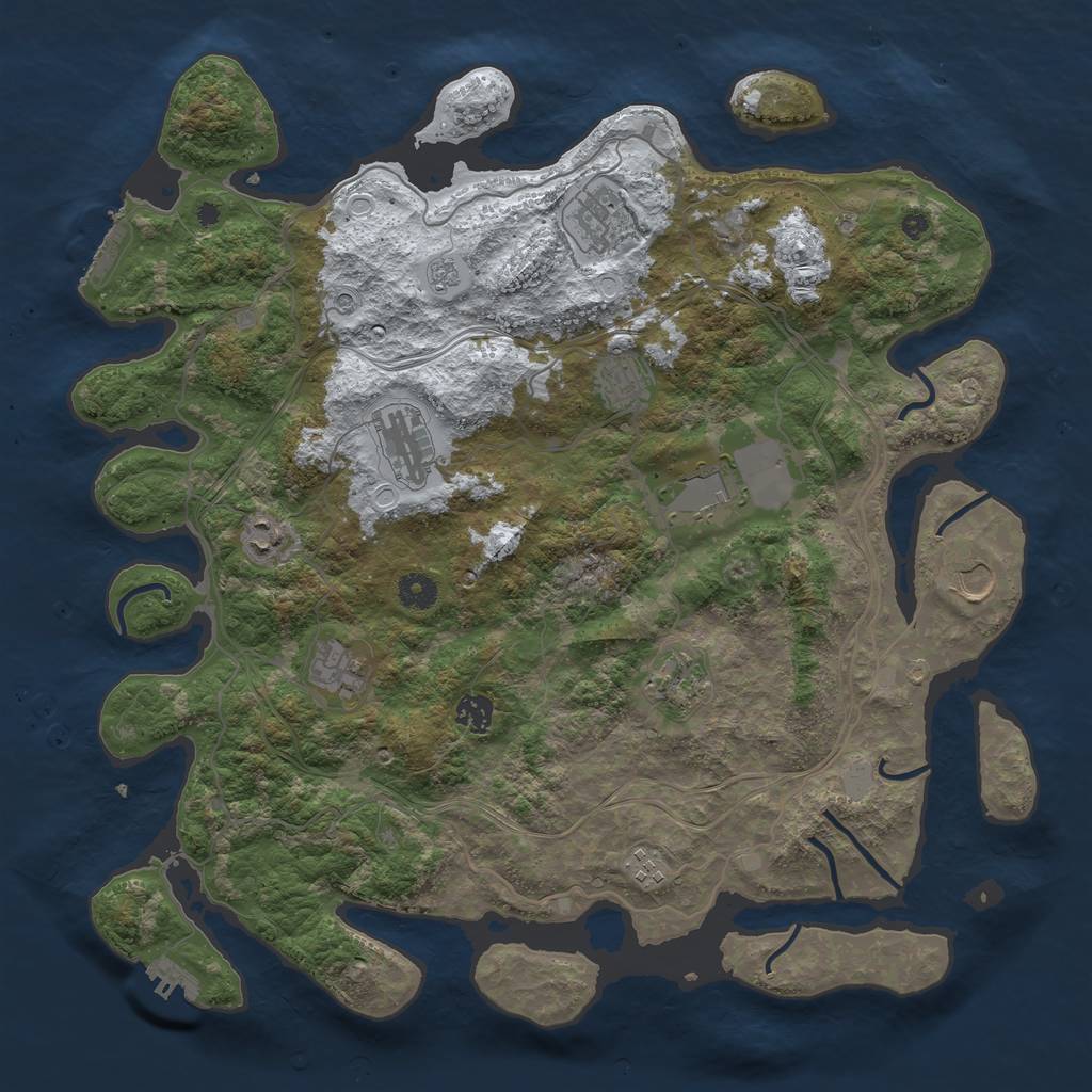 Rust Map: Procedural Map, Size: 4250, Seed: 1245344354, 19 Monuments