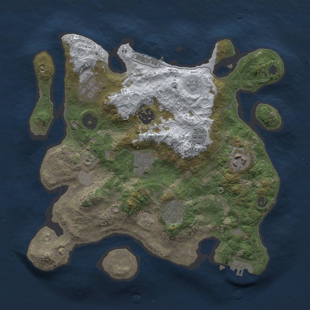 Rust Map: Procedural Map, Size: 3000, Seed: 14003503, 14 Monuments