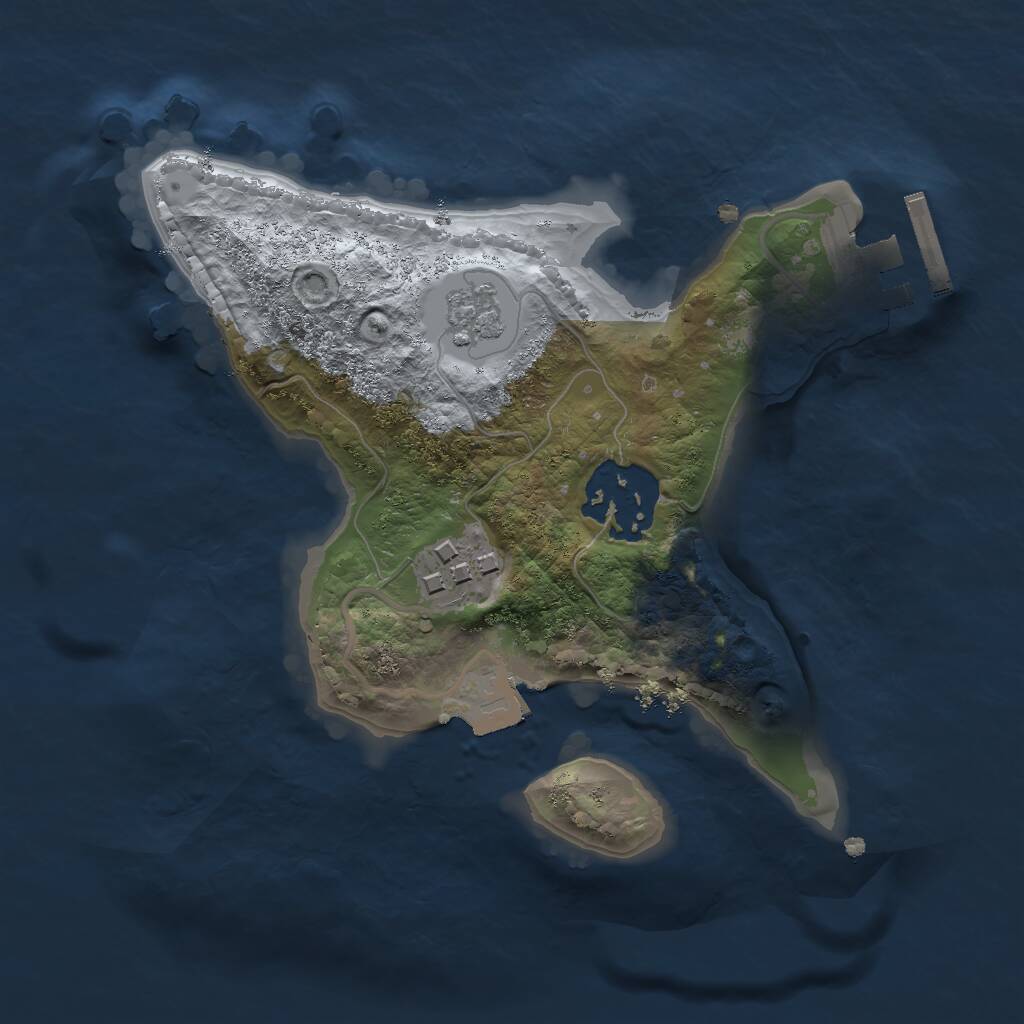 Rust Map: Procedural Map, Size: 2000, Seed: 50002, 5 Monuments