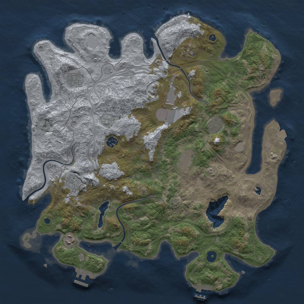 Rust Map: Procedural Map, Size: 4250, Seed: 17937, 14 Monuments