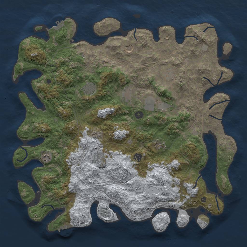 Rust Map: Procedural Map, Size: 4500, Seed: 122665124, 19 Monuments