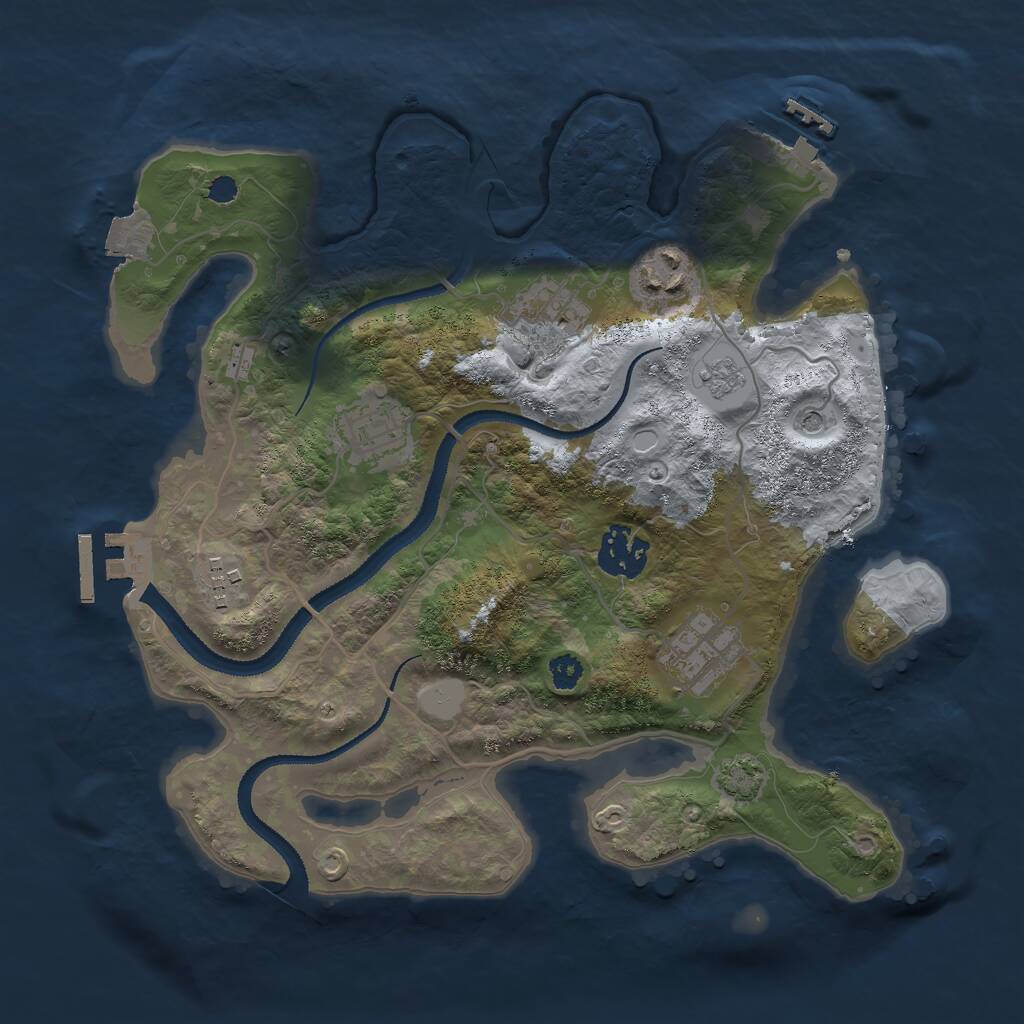 Rust Map: Procedural Map, Size: 3000, Seed: 15276, 12 Monuments