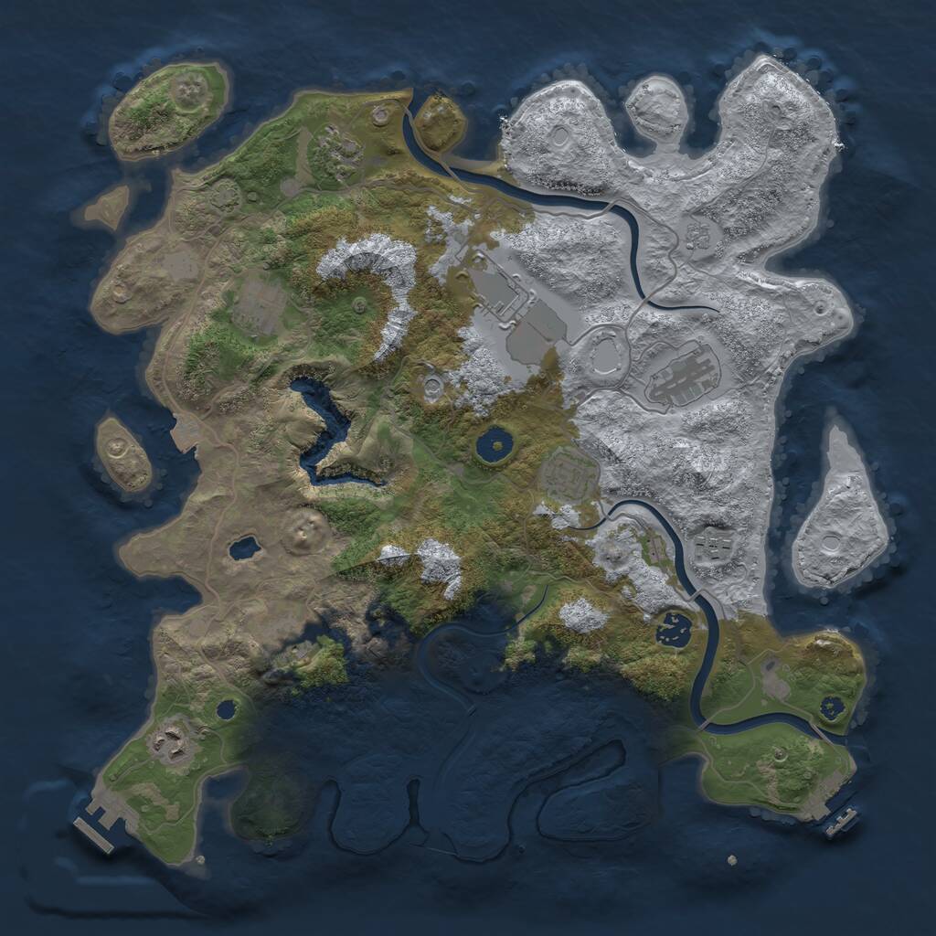 Rust Map: Procedural Map, Size: 4000, Seed: 638284, 15 Monuments
