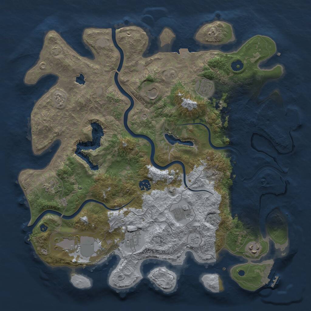 Rust Map: Procedural Map, Size: 4000, Seed: 772827, 15 Monuments