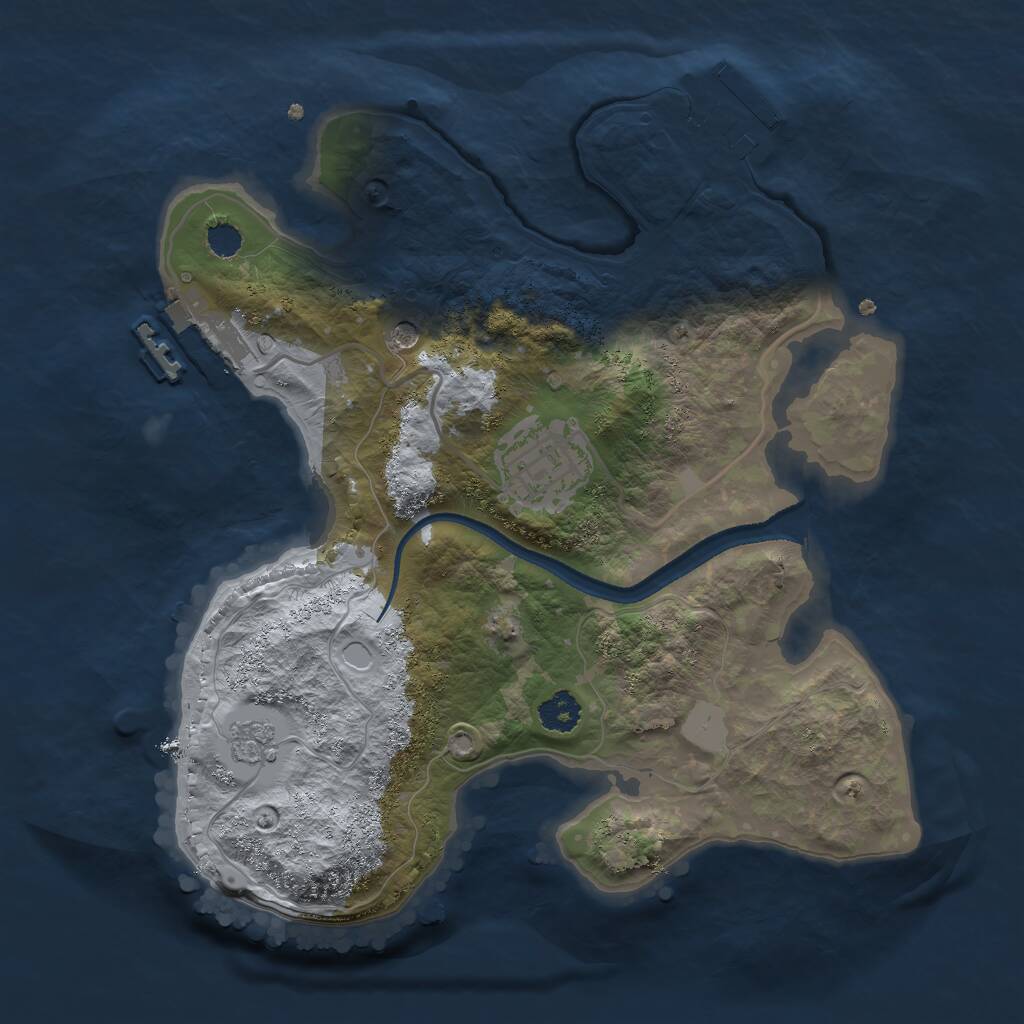 Rust Map: Procedural Map, Size: 2500, Seed: 6546544, 6 Monuments