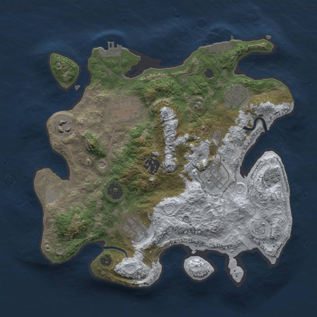 Rust Map: Procedural Map, Size: 3000, Seed: 1487419837, 16 Monuments