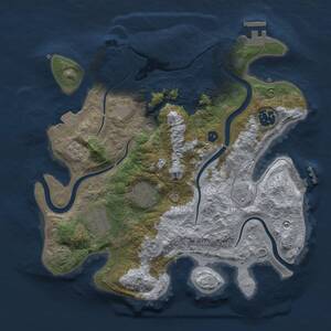 Thumbnail Rust Map: Procedural Map, Size: 3000, Seed: 1487419837, 10 Monuments