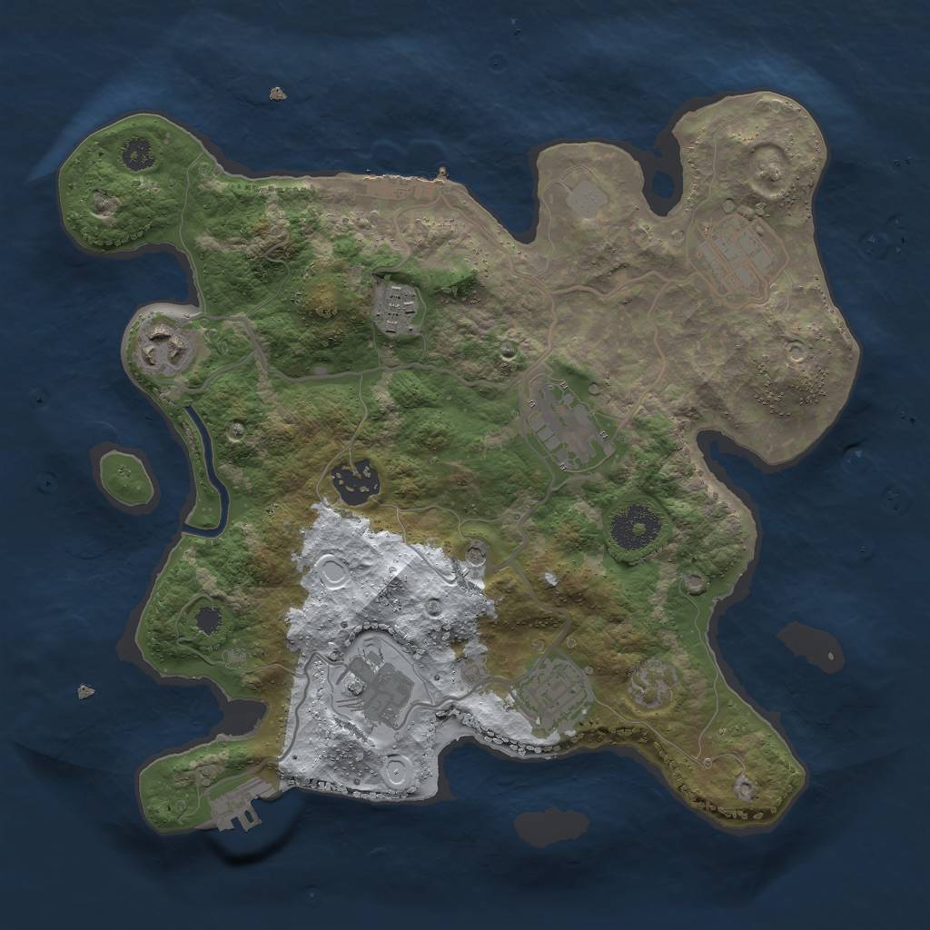 Rust Map: Procedural Map, Size: 3000, Seed: 3412, 15 Monuments