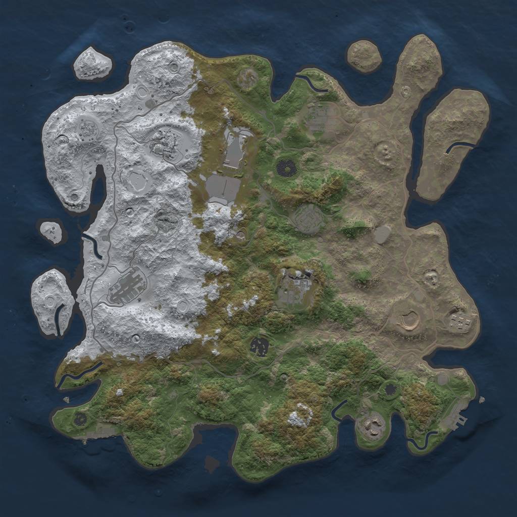 Rust Map: Procedural Map, Size: 4000, Seed: 782108, 19 Monuments