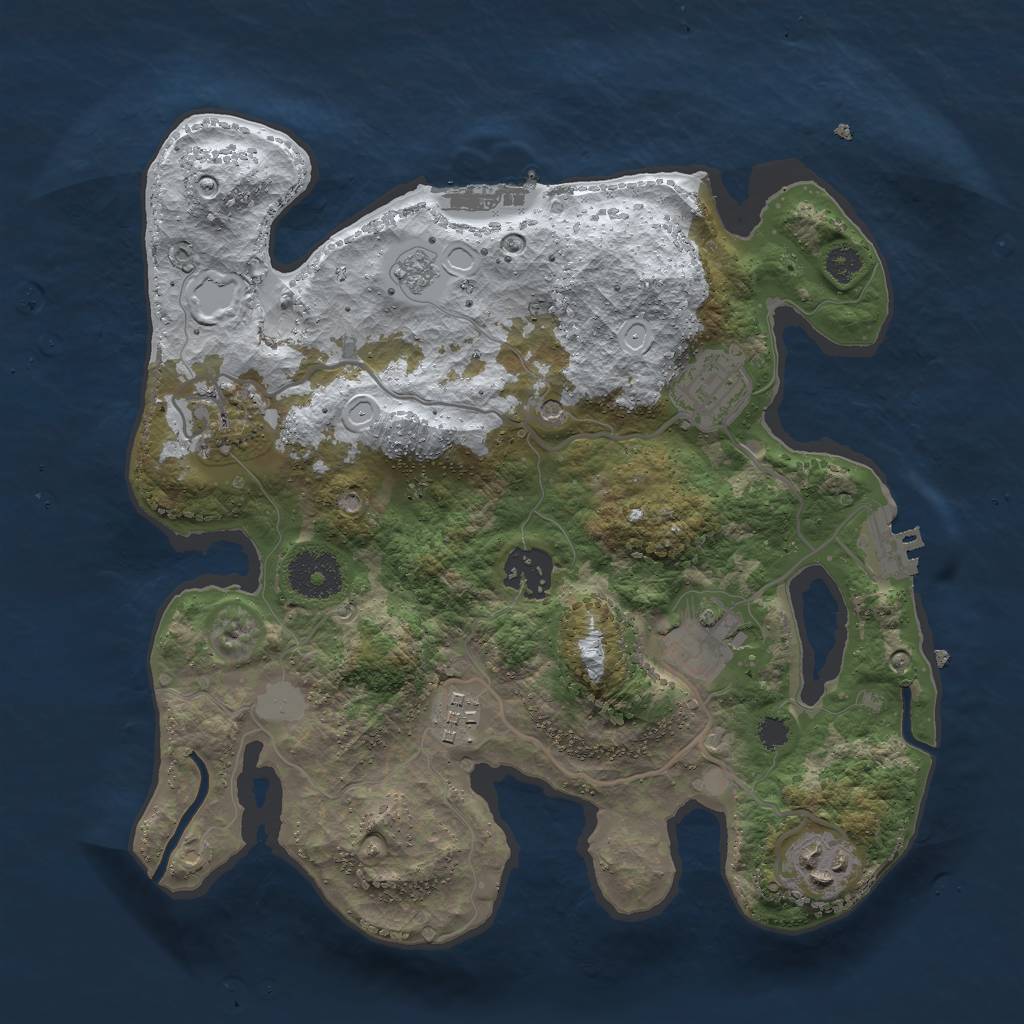 Rust Map: Procedural Map, Size: 3000, Seed: 1508330193, 15 Monuments