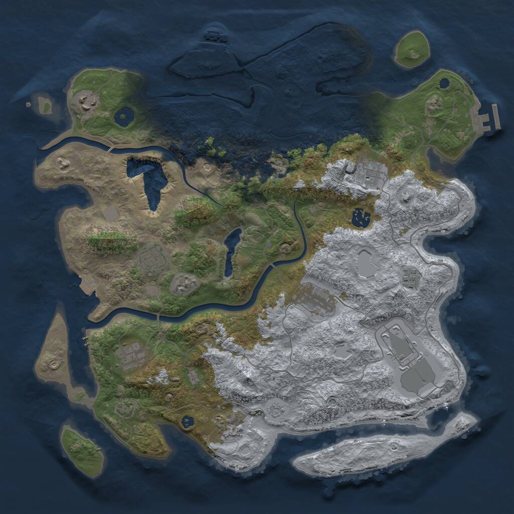 Rust Map: Procedural Map, Size: 4000, Seed: 52346851, 15 Monuments