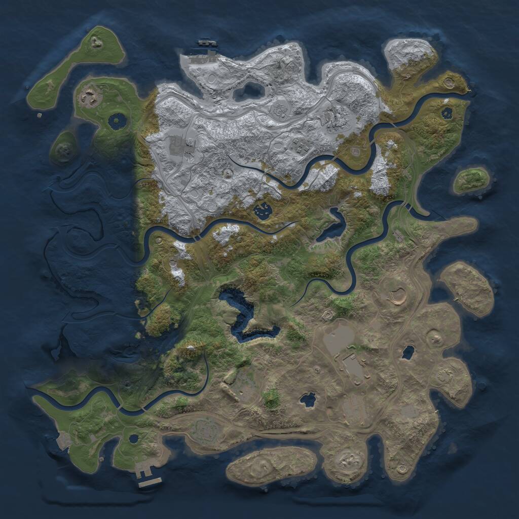 Rust Map: Procedural Map, Size: 4500, Seed: 541615, 16 Monuments