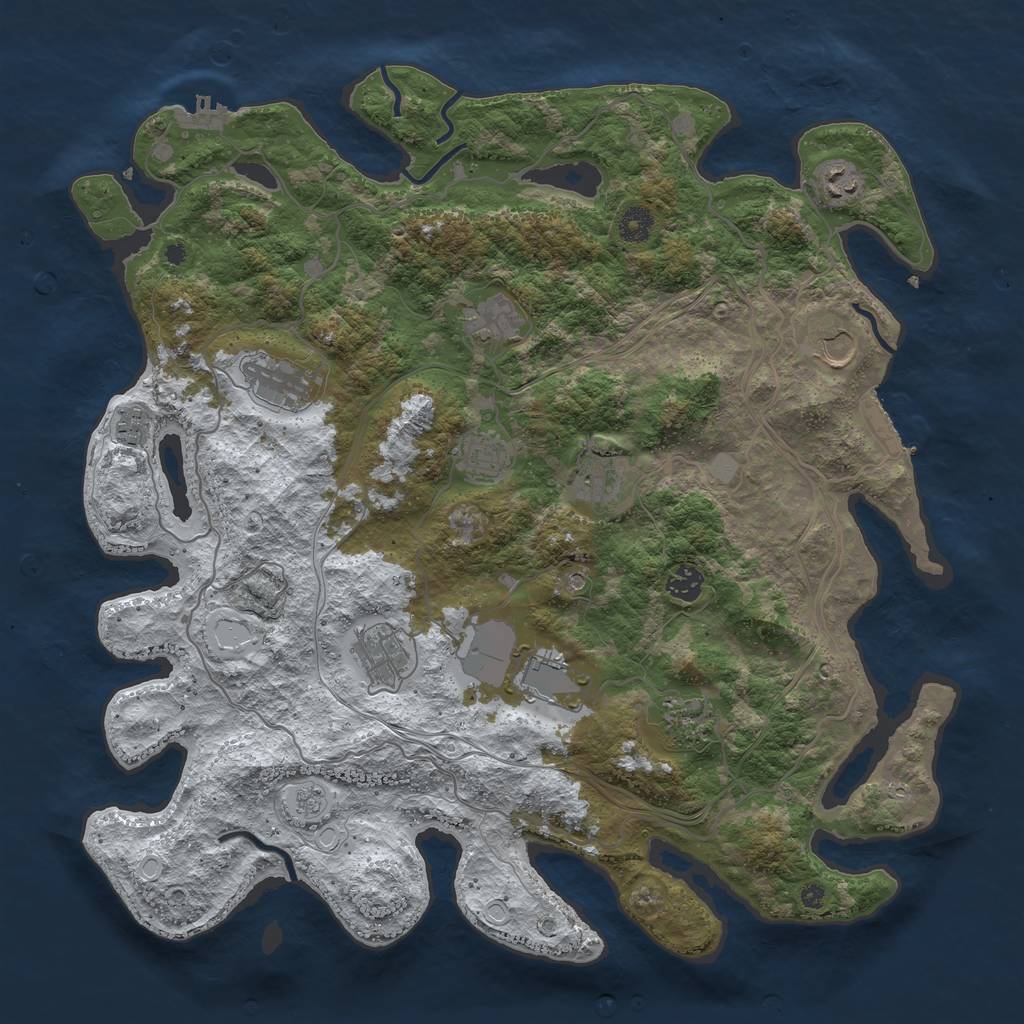 Rust Map: Procedural Map, Size: 4250, Seed: 196845552, 20 Monuments